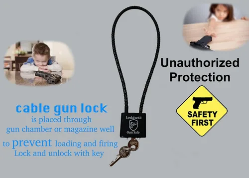 Miniatura 5 de Cable Gun Locks with Keys Hunting Sports- Keyed Alike 15" Cable Gun Safe Lock CA DOJ Approved for Pistols, Handguns, Rifles, and Shotguns, Home
