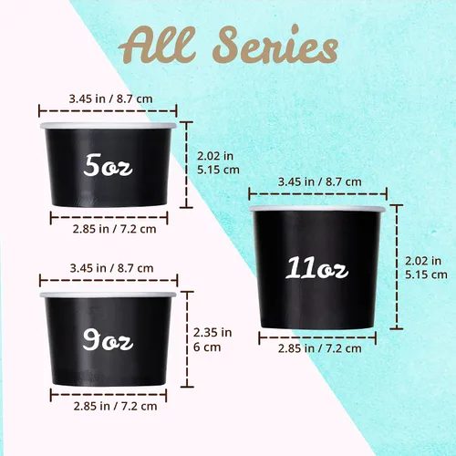 Miniatura 8 de MATICAN Vasos de papel para helado, 100 cuencos de postre desechables de 11 onzas para alimentos calientes o fríos, suministros de fiesta de 11