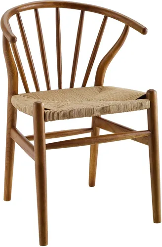 Miniatura 10 de Modway Flourish Mid-Century - Silla de comedor de madera rústica moderna en color negro