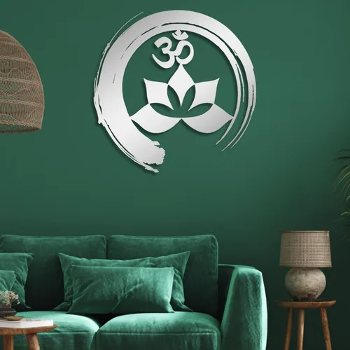 Miniatura 6 de Arte de pared de metal, arte de pared Om, decoración de pared de flor de loto, decoración de pared Om, decoración de pared de arte zen, arte