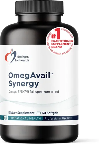 Designs for Health OmegAvail Synergy - Complejo Omega para adultos - Omega 3-6-7-9 ácidos grasos de borraja y aceite de macadamia + aceite de