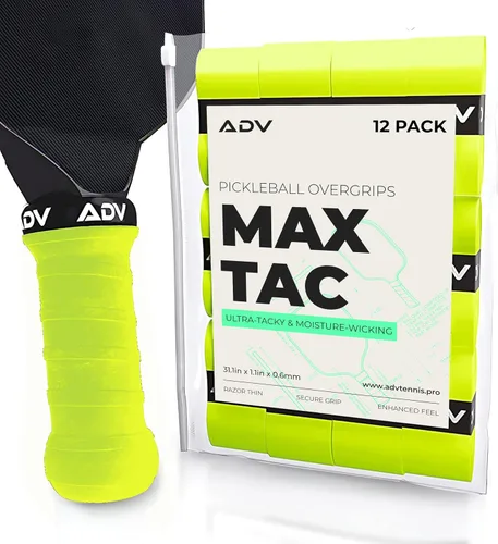Miniatura 13 de Cinta de agarre adhesiva extremadamente pegajosa y antideslizante ADV MaxTac para pickleball - Paquete de 3, 6, 12 - Sobregrip para raqueta