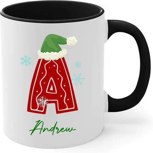 Tazas de café con iniciales de Navidad 2025, taza con monograma, tazas de Navidad personalizadas con nombres, taza para niños, tazas de café, tazas