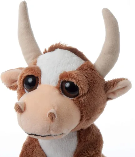Miniatura 7 de The Petting Zoo Longhorn - Animal de peluche, regalos para niños, animales de zoológico de ojos brillantes, juguete de peluche de cuerno largo de 7
