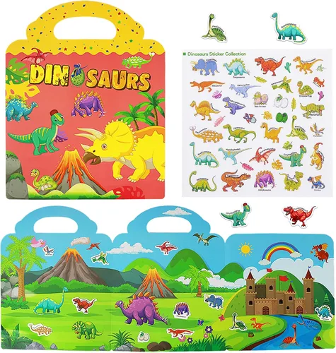 Miniatura 6 de Libros de calcomanías reutilizables para niños, libros de calcomanías removibles de granja para niños pequeños de viaje para niñas y niños de 3, 4