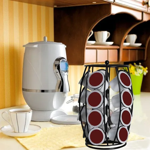 Miniatura 5 de Carrusel K Cup Soporte para cápsulas de café, organizador de Kcup, estación de café, almacenamiento de decoración para mostrador, capacidad para 20