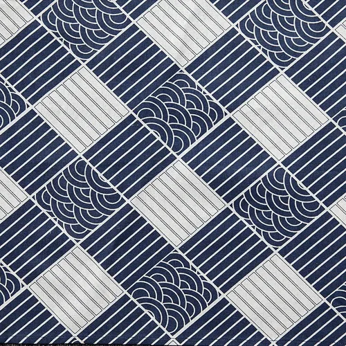 Sheicon The Yard - Tela con estampado de olas oceánicas de algodón y lino mezclado estilo japonés, tela decorativa para proyectos de bricolaje,