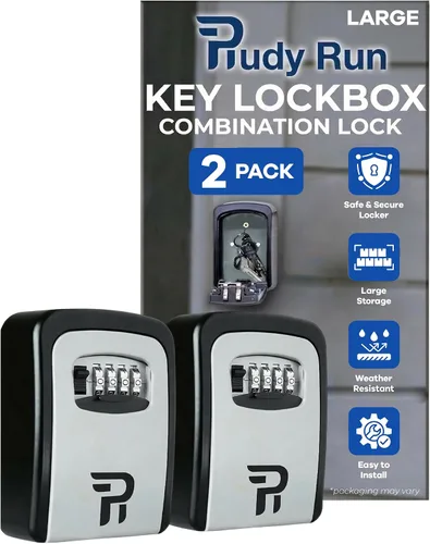 Miniatura 9 de Rudy Run - Caja para llaves con clave para exteriores, con montaje en pared para ocultar las llaves de la casa, caja de seguridad impermeable