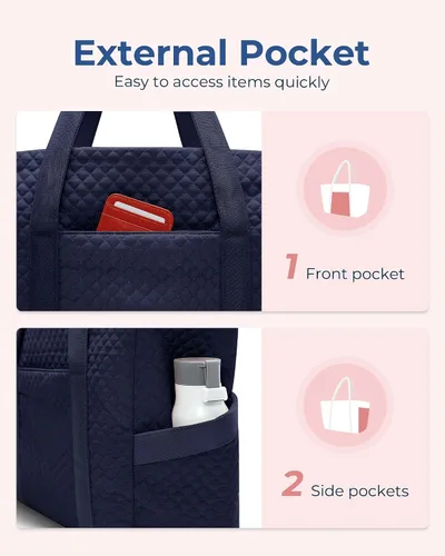 Miniatura 4 de BAGSMART Bolsa grande para mujer, bolsa de hombro de viaje con asa superior con hebilla para esterilla de yoga para gimnasio, trabajo, viajes