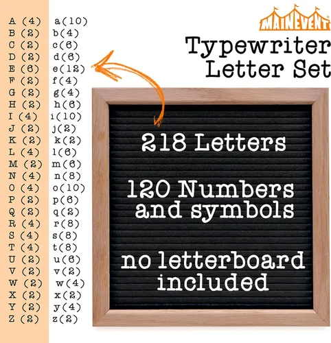 Miniatura 4 de Juego de letras para máquina de escribir, solo letras de tablero, símbolos de letras de fieltro intercambiables precortadas, letras de tablero