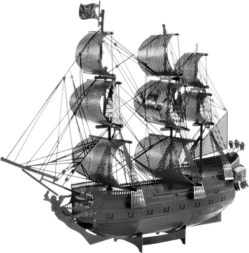 Rompecabezas de metal tierra 3D negro perla barco piratas del Caribe rompecabezas de metal modelo kits para adultos nivel moderado 5.8 x 1.8 x 4.5 in