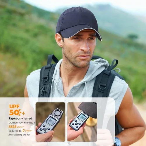 Miniatura 6 de Gorra de béisbol impermeable para hombre, sombrero de lluvia plegable para correr al aire libre, sombrero de pesca solar