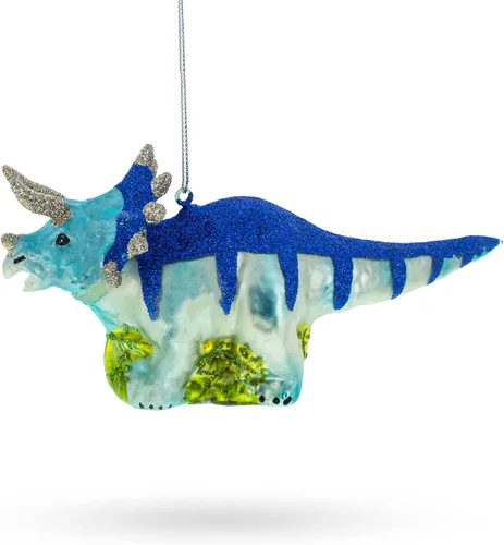 Miniatura 7 de Dinosaurio brillante brillante - Adorno navideño de vidrio soplado