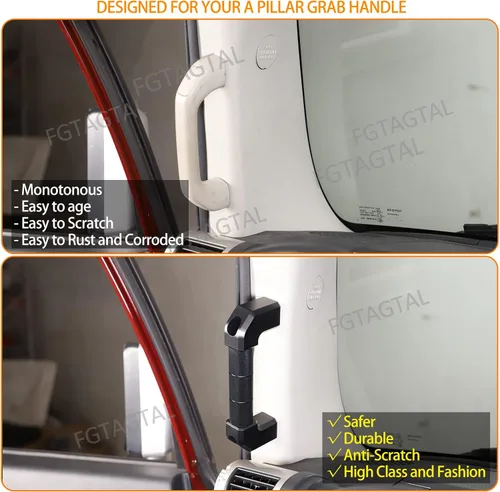 Miniatura 2 de Reemplazo de mango de agarre de pilar A para automóvil compatible con Toyota FJ Cruiser 2007-2021, mango de agarre lateral de pilar A, kit de agarre