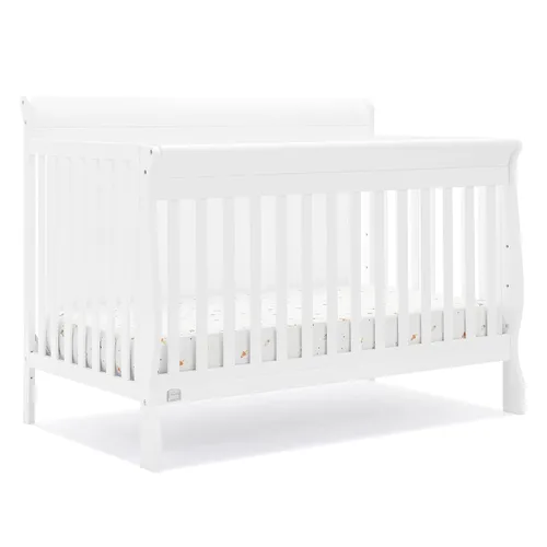 Simmons Kids Carter - Cuna convertible 6 en 1, certificado Greenguard Gold, color blanco bianca