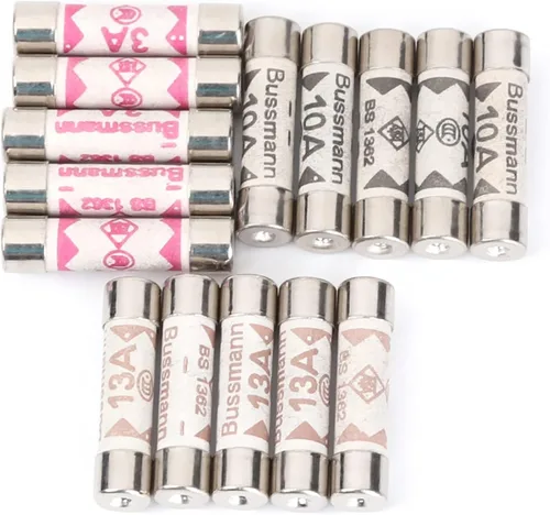 Miniatura 3 de Fusibles 10 unids/set de fusible de enchufe británico BS1362 3A 5A 10A 13A 6X25 Fusible de tubo de cerámica británico Casa Doméstica Hold Red Plug