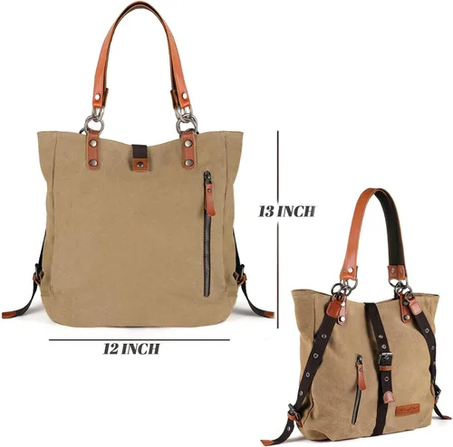 Miniatura 4 de SHANGRI-LA - Bolso de mano para mujer, estilo informal, para escuela, mochila convertible.
