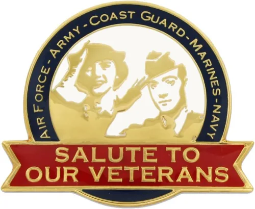 Miniatura 19 de PinMart Pin de veterano – Pin patriótico americano de solapa o sombrero – Orgulloso de ser retirado ejército, marina, fuerza aérea o cuerpo