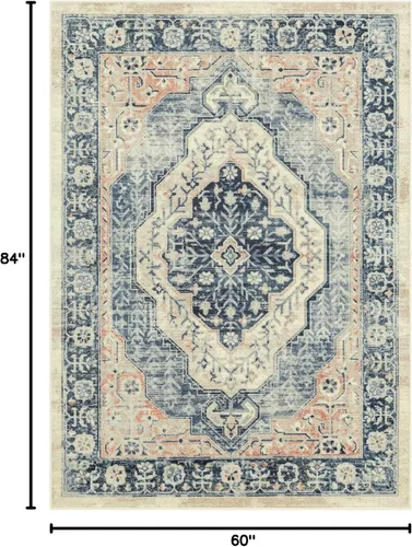 Miniatura 3 de Maples Rugs Caprice - Alfombra antideslizante para sala de estar y dormitorio, estilo bohemio, patrón medallón [fabricada en Estados Unidos]