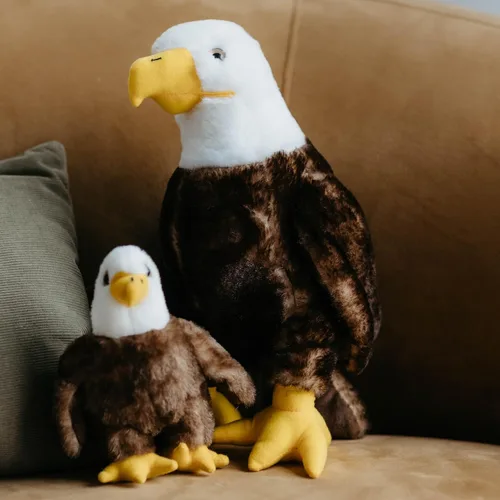 Miniatura 5 de The Petting Zoo Peluche de águila calva, regalos para niños, animales salvajes del zoológico Onez, juguete de peluche de águila calva de 12 pulgadas