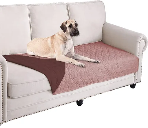 Miniatura 16 de Ameritex Funda Impermeable para Cama de Perro Manta para Mascotas para Muebles Cama Sillón Sofá Reversible Azul marino+azul piedra