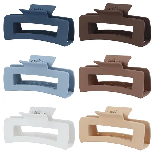 Miniatura 22 de Sisiaipu Pinzas de pelo grandes de 4 pulgadas, 6 piezas de garra grande para cabello grueso, pinzas cuadradas para el cabello para mujeres, pinzas