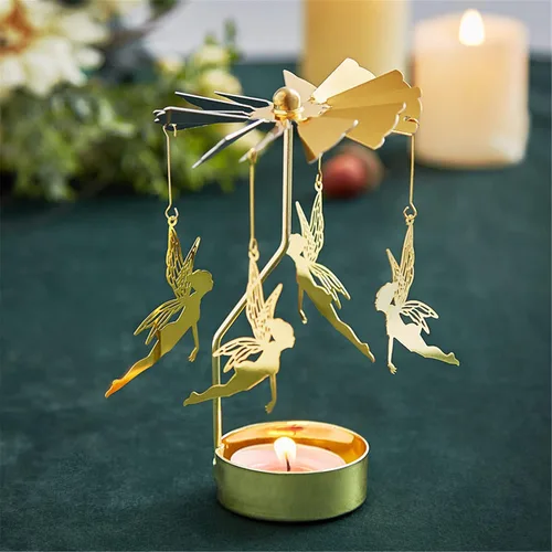 Miniatura 3 de Portavelas giratorio, portavelas giratorio con carrusel, regalo de cumpleaños único para mujeres, mamá, hermana, amigos, Navidad, día de San