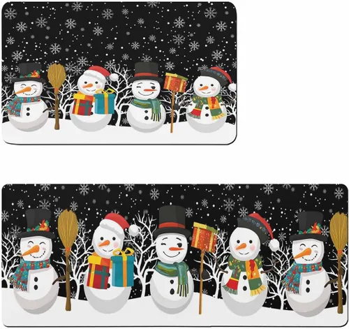 Tapete de baño de muñeco de nieve negro para bañera, antideslizante, secado rápido y absorbente, tierra de diatomeas, fregadero, dormitorio, cocina,