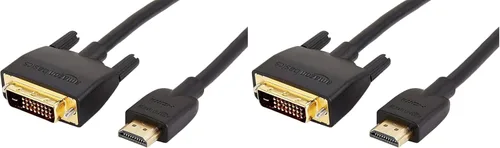 Miniatura 12 de Amazon Basics Cable Adaptador HDMI-A a DVI (Macho) Bidireccional 1080P, Chapado en Oro, 3.05 m, Paquete Individual, Negro