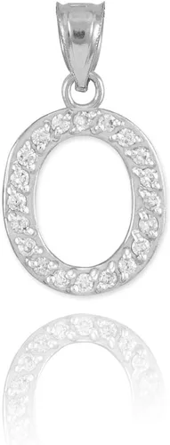 Miniatura 30 de Claddagh Gold . Collar con colgante de letra inicial de plata de ley 925 con circonita cúbica - Elección de tamaños