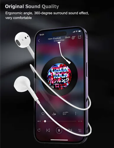 Miniatura 7 de Paquete de 1 auriculares con cable con conector Lightning para iPhone, auriculares intrauditivos, micrófono integrado y auriculares de control
