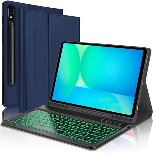 Miniatura 10 de Funda con teclado para Samsung Galaxy Tab A11 Plus / A9 Plus de 11 pulgadas, con retroiluminación Bluetooth A9+ con soporte para bolígrafo S