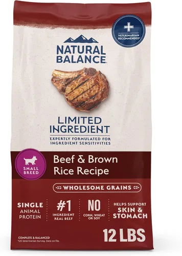 Miniatura 13 de Natural Balance Alimento seco para perros adultos de raza pequeña con ingredientes limitados, granos saludables, carne de res y arroz integral, 4