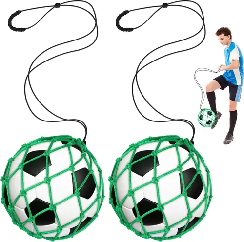Miniatura 10 de Soccer Kick Trainer 2 Psc with Return Net - Football Training Equipment for Boys & Girls - Practice Gear Compatible with Size 3 4 5 Balls