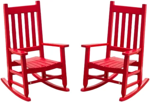 Juego de 2 mecedoras para niños pequeños, de madera, cómodas, muebles para guardería, dormitorio, sala de estar, sala de lectura al aire libre, de 6