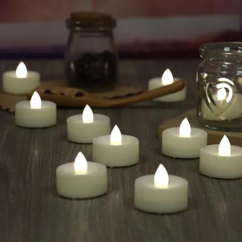 Miniatura 5 de CANDLE CHOICE Velas de té sin llama que funcionan con pilas, velas LED parpadeantes brillantes para centros de mesa de boda, Halloween, Acción
