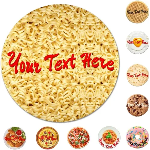 Manta redonda de ramen personalizada con nombre y texto, manta de comida personalizada, regalos novedosos, mantas suaves personalizadas para Manta