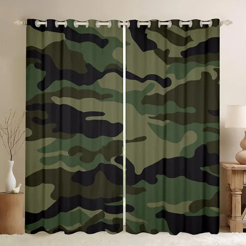 Miniatura 9 de Feelyou Cortinas opacas con estampado de leopardo para dormitorio, sala de estar, safari, cortinas de oscurecimiento de habitación con purpurina