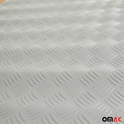 Miniatura 7 de OMAC Revestimiento de goma para caja de camioneta, alfombrilla para maletero y piso de aluminio con aspecto a cuadros gris 40 x 79 pulgadas