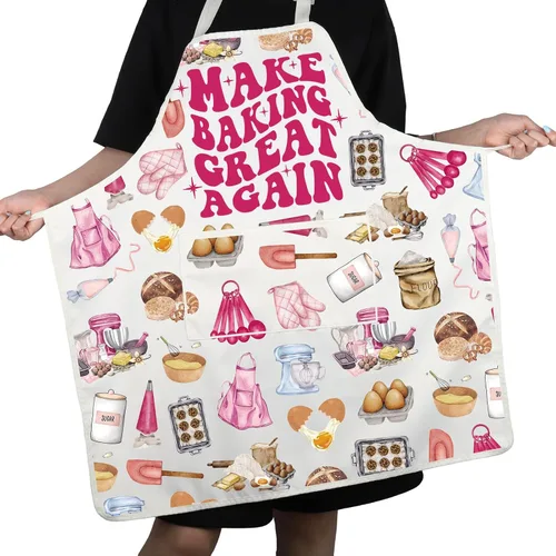 Miniatura 6 de VAMSII Regalo para amantes de la repostería, delantal para hornear con bolsillos, para cocinar, cocinero, regalo de cocina, delantal