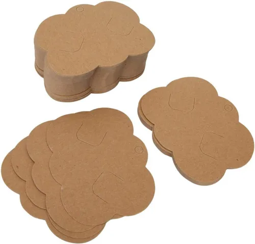 EXCEART 200pcs Accesorios para el cabello Tarjetas de exhibición Clip de recogida de cartón joyería tarjeta de exhibición de joyería Diadema