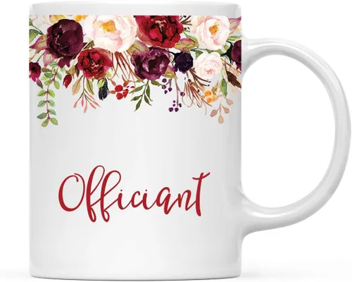 Miniatura 42 de Andaz Press Taza de té de cerámica para el día de la madre, regalo de 9.5 fl oz, otoño, marsala, flores burdeos, rosas, flores, tía, 1 paquete