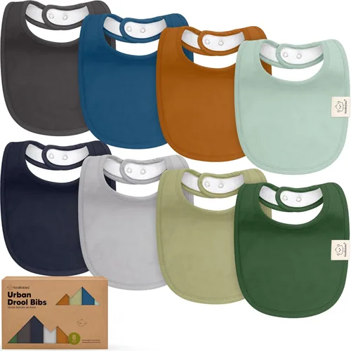 Miniatura 36 de Paquete de 8 baberos orgánicos para bebés niños, niñas - baberos de algodón suave para babear y dentición para bebé niña y niño, extra absorbentes
