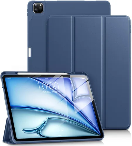 Miniatura 18 de DTTO Funda para iPad Air de 13 pulgadas M3/M2 2025/2024, iPad Pro de 12.9 pulgadas (6ª/5ª/4ª/3ª generación), funda suave con soporte triple delgado