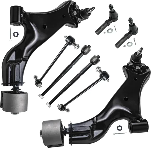 Miniatura 352 de Detroit Axle - Kit de brazos de control de extremo delantero de 8 piezas para Dodge Dakota 00-04, Durango 00-03, 4 brazos de control superior e