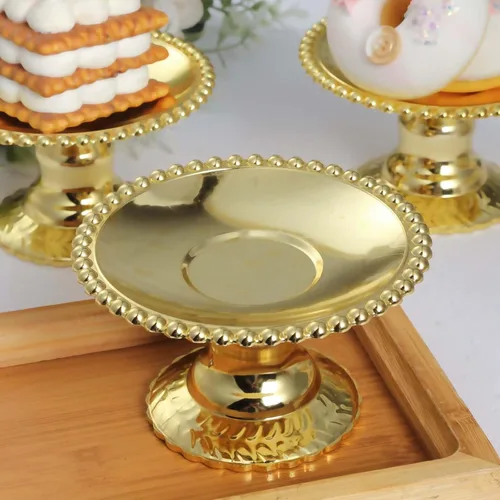 Miniatura 14 de Efavormart - Paquete de 50 recipientes de plástico para cupcakes de 3 pulgadas, color dorado y transparente, cajas cuadradas para fiestas, soporte