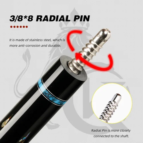 Miniatura 7 de KONLLEN Carbon Fiber Pool Cue Low Deflection Handmade Inlay Billiard Stick with Professional Taper Ultra-Smooth Shaft for Adult & League Players
