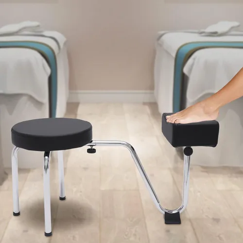 Miniatura 2 de Taburete portátil para pedicura, altura ajustable, negro, para spa, salón de belleza, estudio