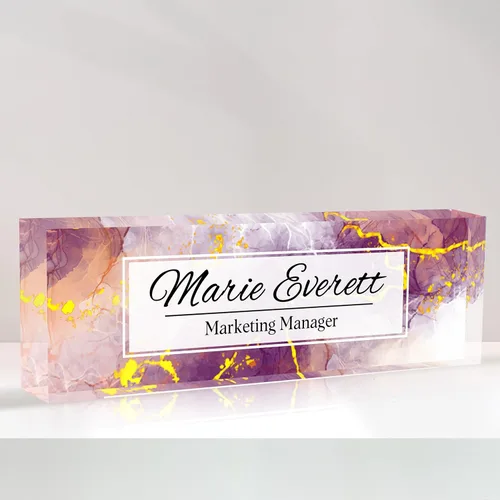 Placa de nombre personalizada para escritorio, placa de nombre de escritorio personalizada, regalos personalizados para mujeres y hombres, Mármol