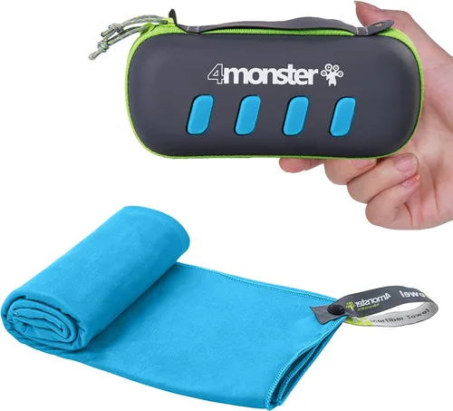 Miniatura 11 de 4Monster Toalla de camping súper absorbente, toalla de microfibra de secado rápido, ultra compacta y suave, toalla de viaje ligera para mochileros